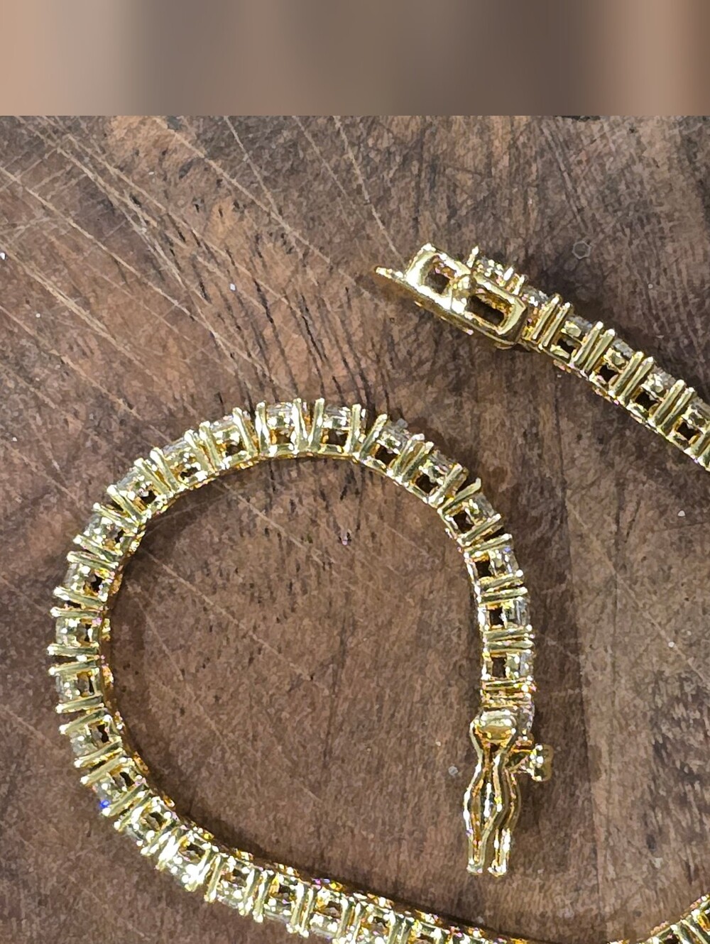 Gold-Tone Crystal Tennis Bracelet - Women Jewelry